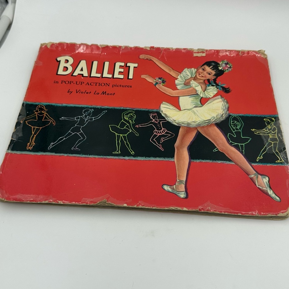 Vintage 3D Pop-Up Vintage Ballet Picture Book - Red Cover with Ballerina 1953
